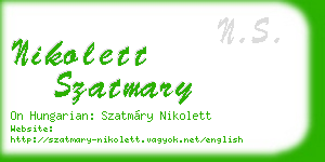 nikolett szatmary business card